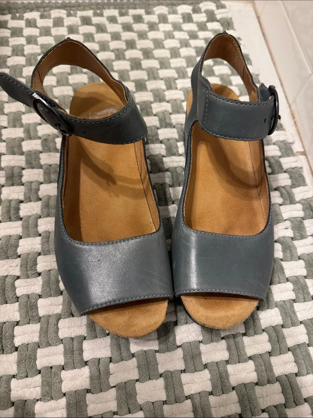 Dansko Women’s Gray blue Open-Toe Ankle Strap Sandals